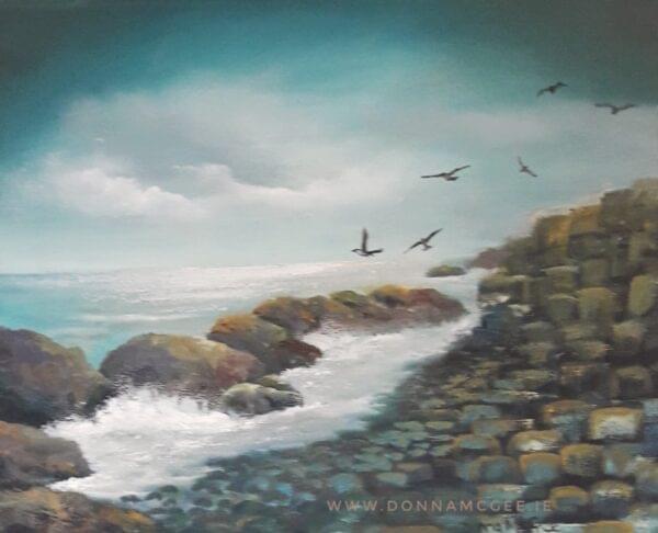 The Giant's Causeway - Oil on Board 10x12" Donna McGee