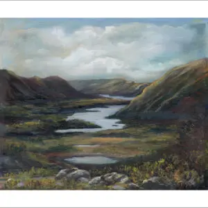 Ladies View limited edition print of a rural scene in co. kerry Ireland showing lakes and countryside