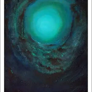 Vortex 20x16 inches limited edition print in acqua colour and has the appearance of being high;y textured