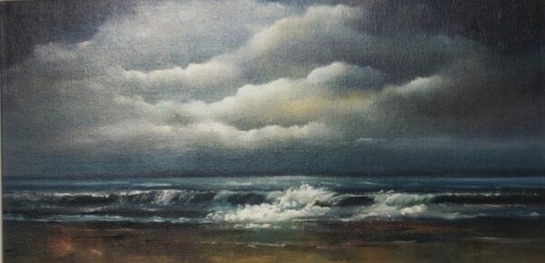 eternal calm 10 x 20 inches oil on board - irish seascape painting
