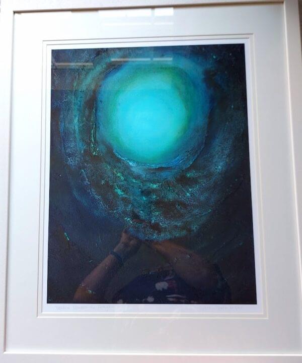 vortex 20x16 limited edition print in texturised acqua - Aqua is a spectral color between blue and green that is named for the color of water.
