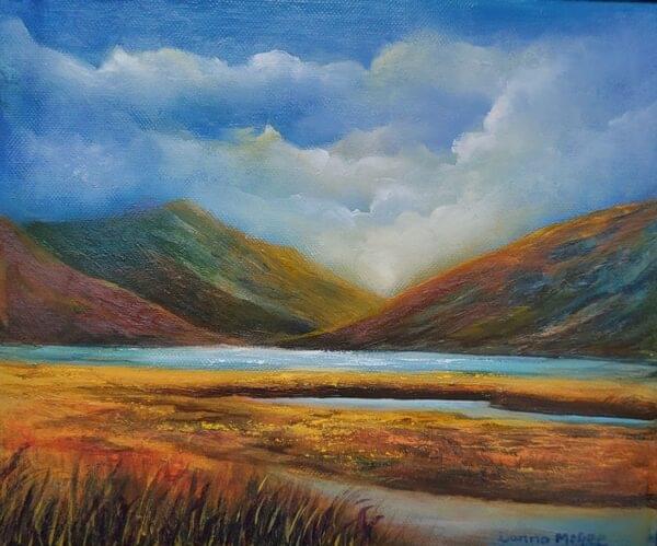 doolough valley landscape oil painting 10x12 inches famine memorial