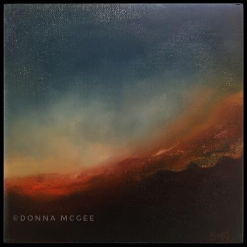 dusk descends 8x8 A soft featherlike dusk descends over the landscape creating haunting shadow effects on the land