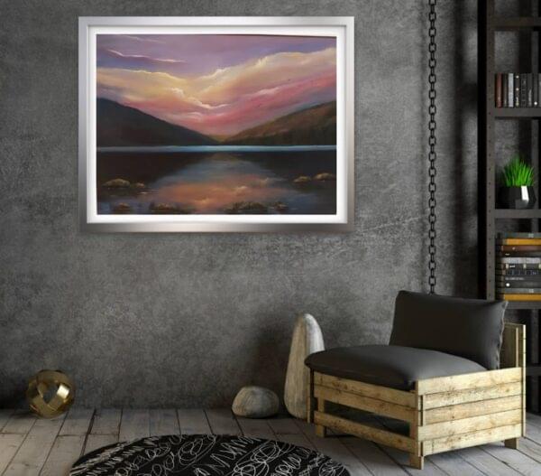 Glendalough Upper Lake 30 x 40 inch Oil Painting