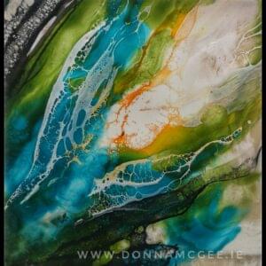 twisted seaweed encaustic wax irish landscape painting