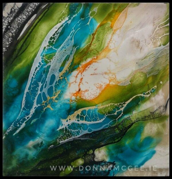 twisted seaweed encaustic wax irish landscape painting