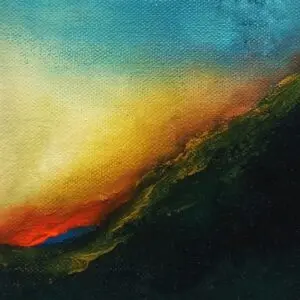 Dawn Kiss 8x8 abstract oil painting - irish art