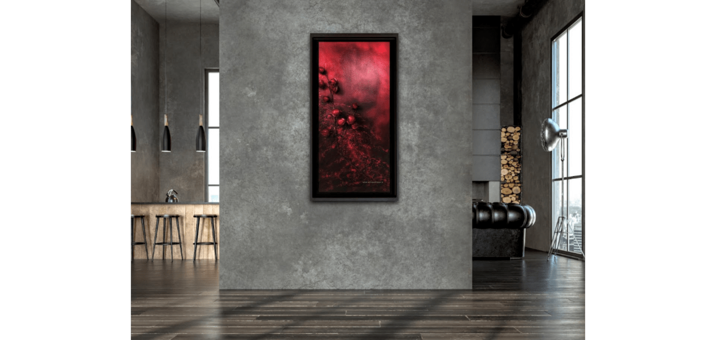 Undying Love 1 - Red 3d Art flower oil based mixed media painting