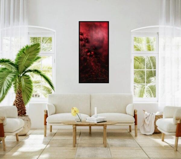Undying Love 1 - Red 3d Art flower oil based mixed media painting