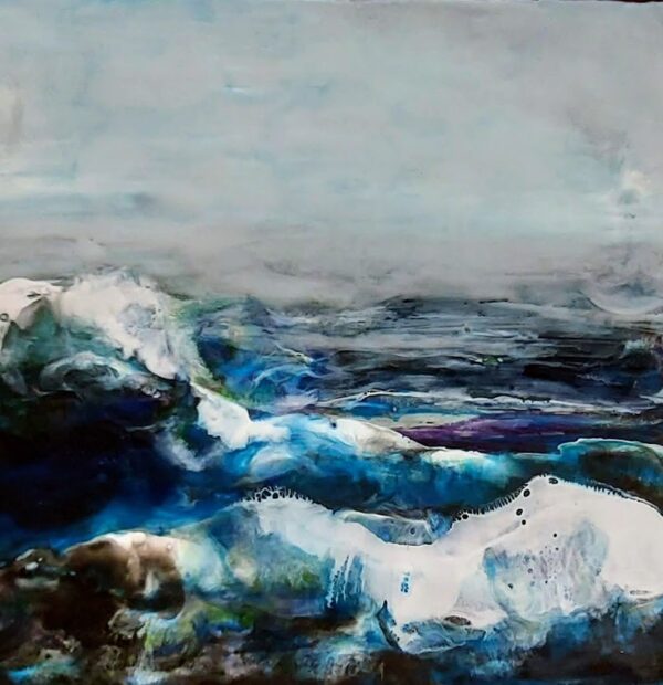 Flowing tides Encaustic Wax Art Donna McGee