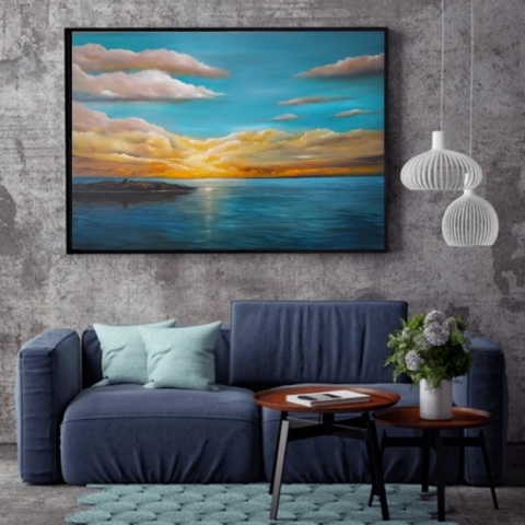 dalkey island sunset seascape oil painting donna mcgee