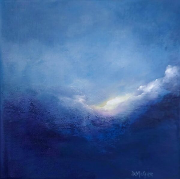 jewel of blue abstract oil painting Donna McGee