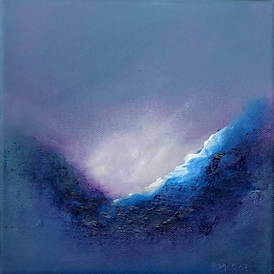 lavender cloud abstract oil painting
