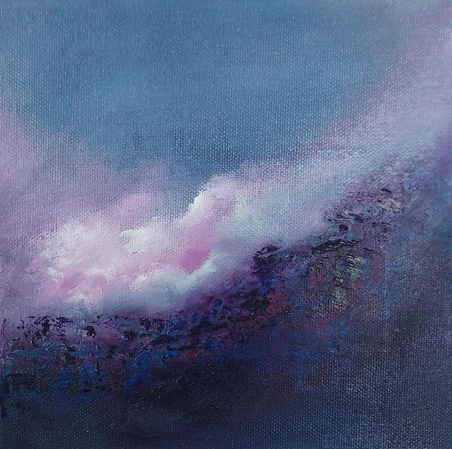 lavender pearls abstract oil painting
