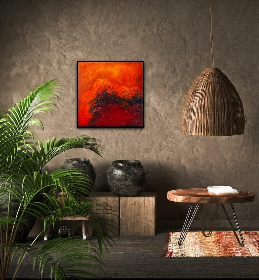 smouldering depths is a richly textured oil painting