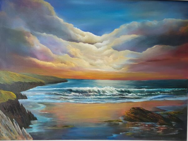 goat island seascape oil painting by Donna McGee