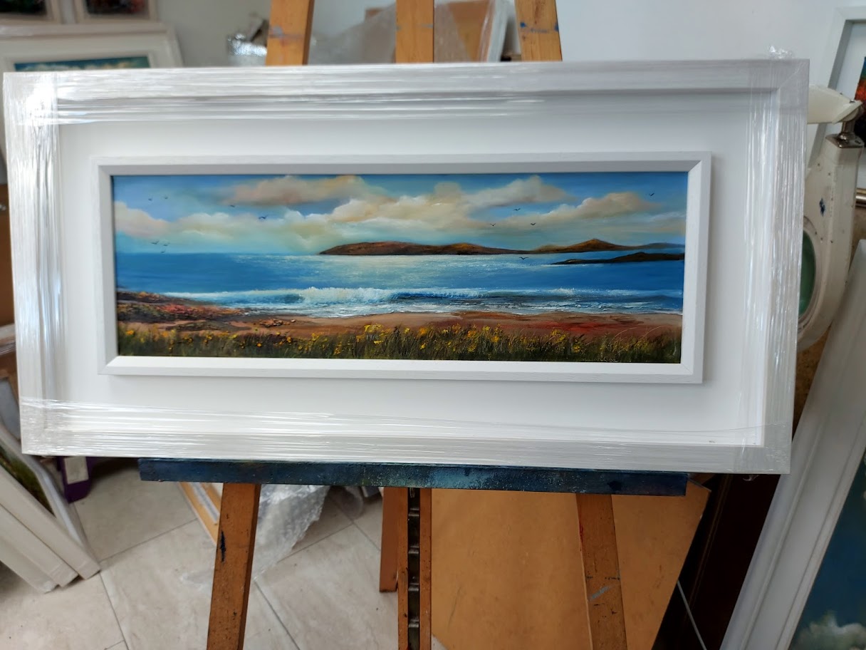 lambay island 24x8 inches oil on canvas