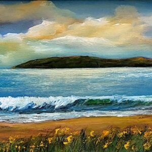 lambay island view plein air painting by donna mcgee