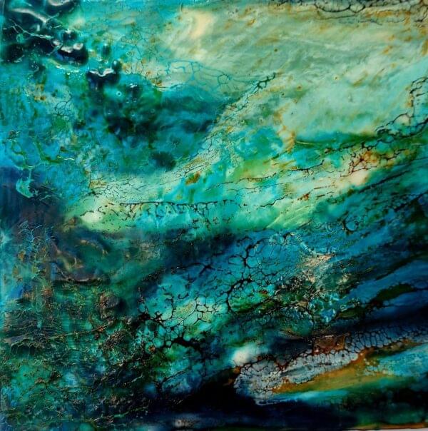 Labryinth 2 Encaustic Abstract painting