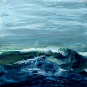 Sea Storm Encaustic Abstract art