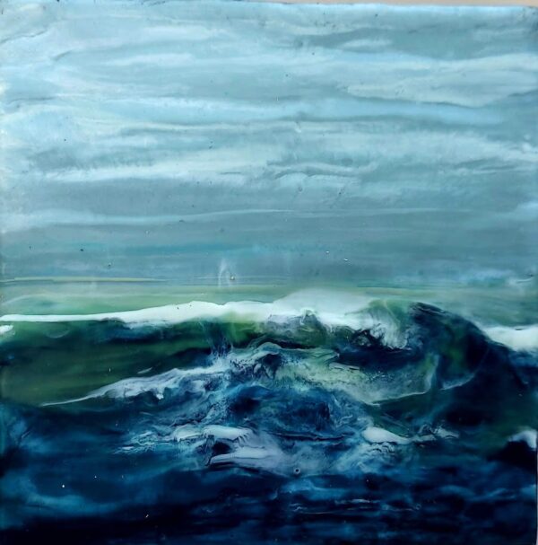 Sea Storm Encaustic Abstract art