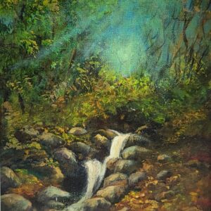 marley park stream rathfarnham dublin oil painting donna mcgee
