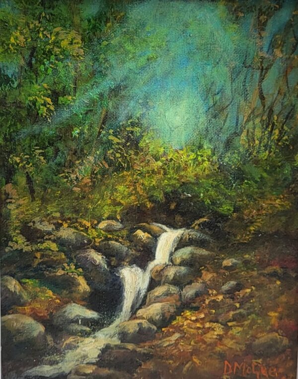 marley park stream rathfarnham dublin oil painting donna mcgee