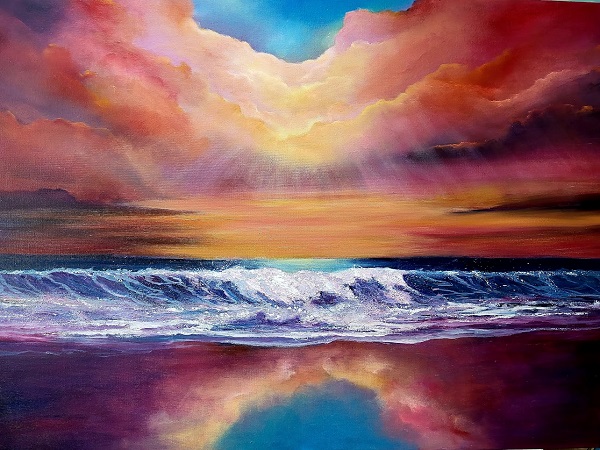 celestial horizons oil painting by donna mcgee