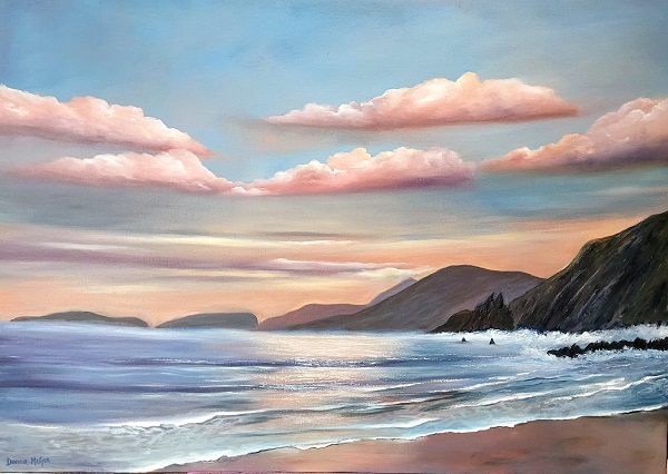 coumeenoole beach dingle oil painting donna mcgee