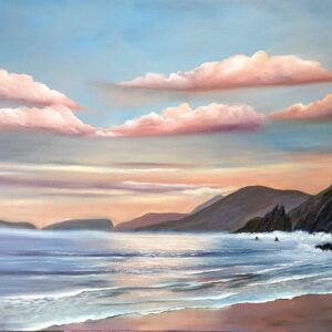coumeenoole beach in Kerry oil painting by donna Mc Gee