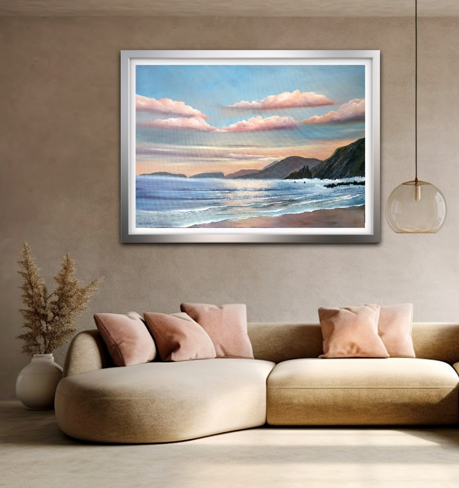 coumeenoole beach in Kerry oil painting by donna Mc Gee