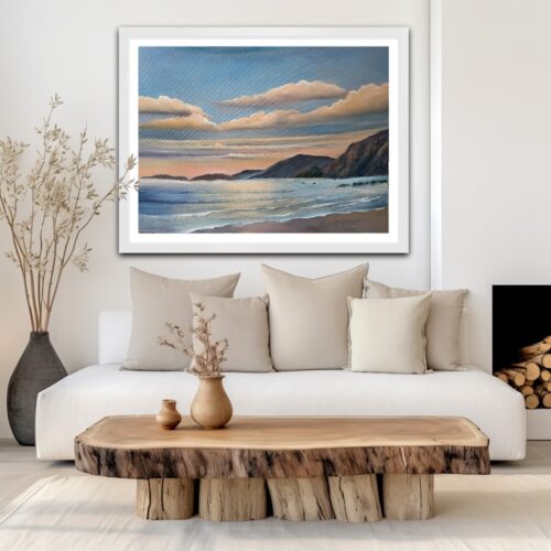 coumeenoole beach oil painting in room setting by Donna McGee