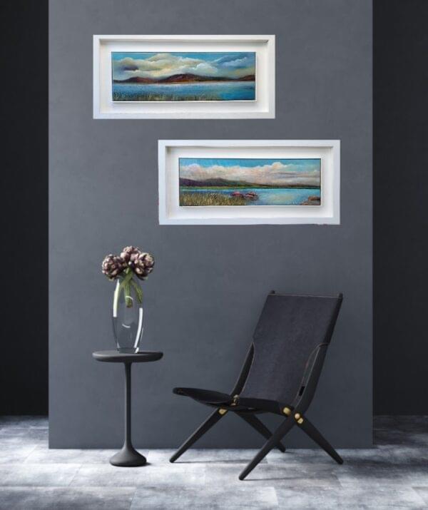 the twelve bens diptych 1 connemara west of ireland oil painting by donna mcgee
