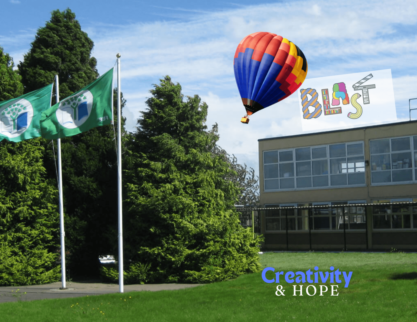 unleashing creativity and hope - blast - hot air balloon mural - donna mcgee