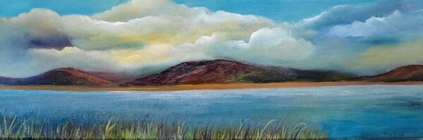 the twelve bens diptych 1 connemara west of ireland oil painting by donna mcgee