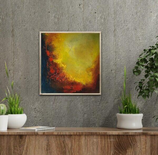 Immerse yourself in the enigmatic beauty of "Whispers in the Cosmos," an abstract painting that captures the boundless mysteries of the universe abstract painting