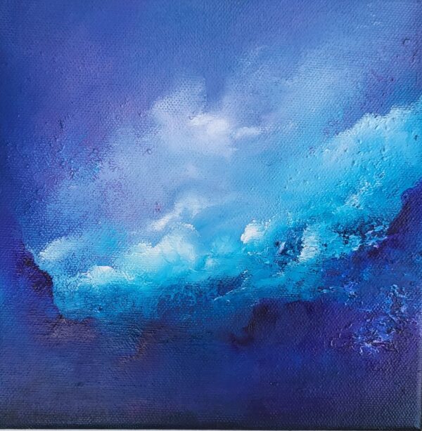 dreamscape-fusion-8x8-oil-on-canvas-abstract-by-donna-mcgee - blue and purple art