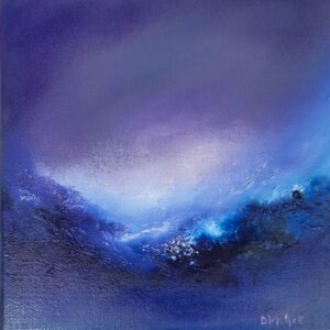 ethereal horizons 8x8 blue and purple abstract art by donna mcgee