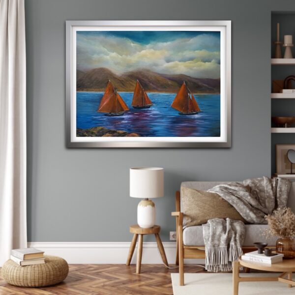 Galway Hookers trio near Roundstone Connemara oil painting donna mcgee