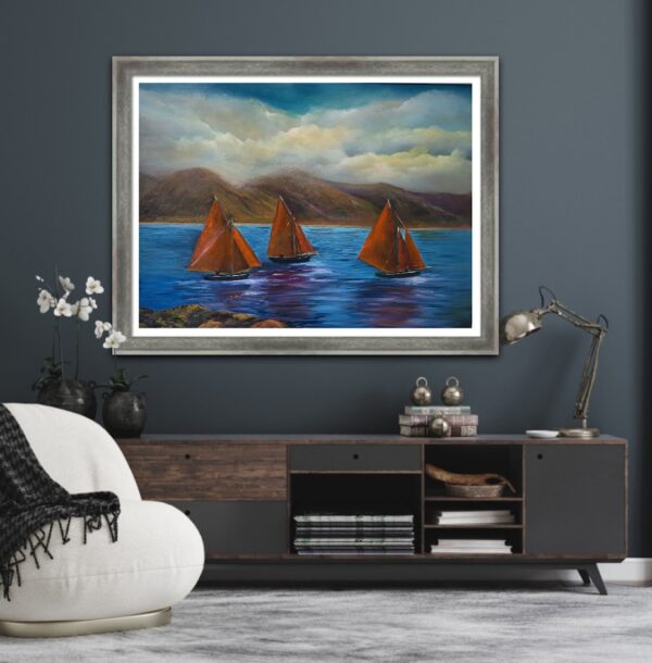 Galway Hookers trio near Roundstone Connemara oil painting donna mcgee