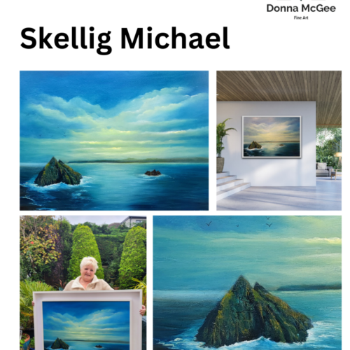 Skellig michael collage of oil painting donna mcgee