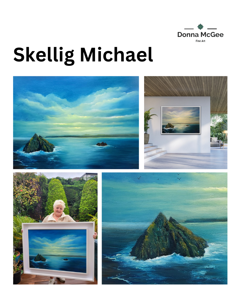 Skellig michael collage of oil painting donna mcgee