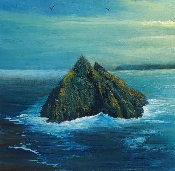 skellig michael magic oil painting 30x40 Donna McGee